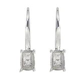 Sterling Silver Semi Mount Earrings Setting with Cushion for 7x5mm stones, featuring dangle leverback design.